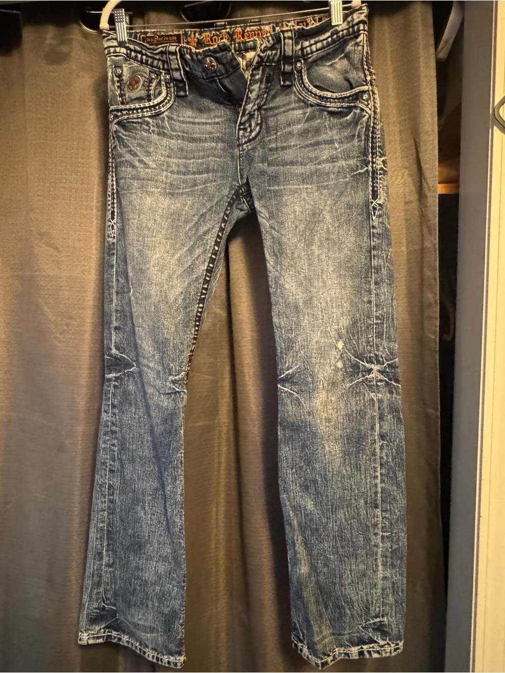 Rock Revival Men's Bootcut Jeans in Faded Blue